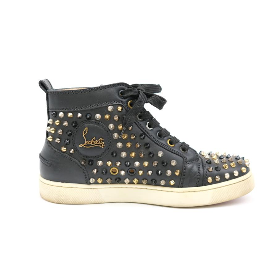 Christian Louboutin ルブタン 靴 シューズ ハイカットスニーカー パネトーネ レザー スタッズ ブラック レッド #37 約23ｃｍ |  | 07