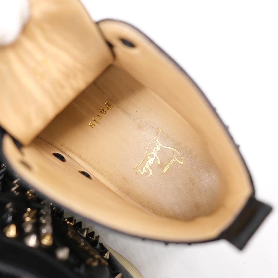 Christian Louboutin ルブタン 靴 シューズ ハイカットスニーカー パネトーネ レザー スタッズ ブラック レッド #37 約23ｃｍ |  | 09