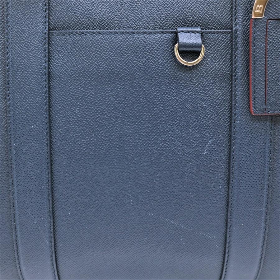 BVLGARI ブルガリ ビジネスバッグ メンズ ブルーレザー ロゴ