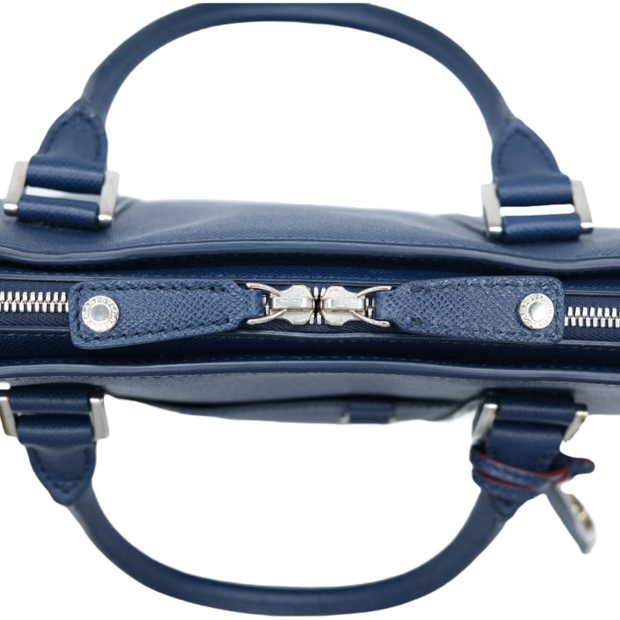 【美品】ブルガリマン ビジネスバッグ サフィアーノレザー A4収納可能 ネイビー BVLGARI（ビジネスバッグ）のフリマアイテム一覧