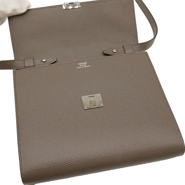 【お値引き】【美品】HERMES エルメス クリック 16 ミニ ショルダーバッグ ポーチウォレット ヴォーエプソン レザー エトゥープ グレージュ #A |  | 09
