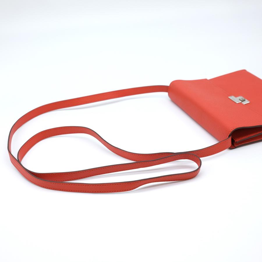 【お値引き】【美品】HERMES エルメス クリック 16 ミニ ショルダーバッグ ポーチウォレット シェーブル レザー オレンジ #Z |  | 11