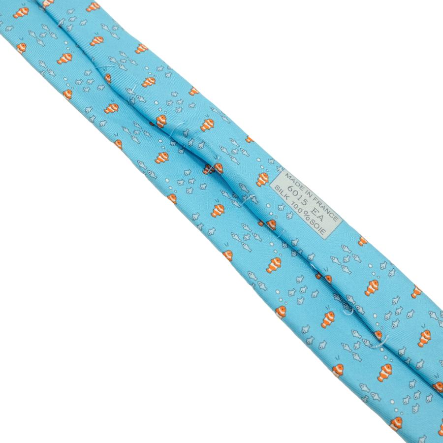 お値引き】【美品】HERMES エルメス ネクタイ フィッシュ 魚 シルク100
