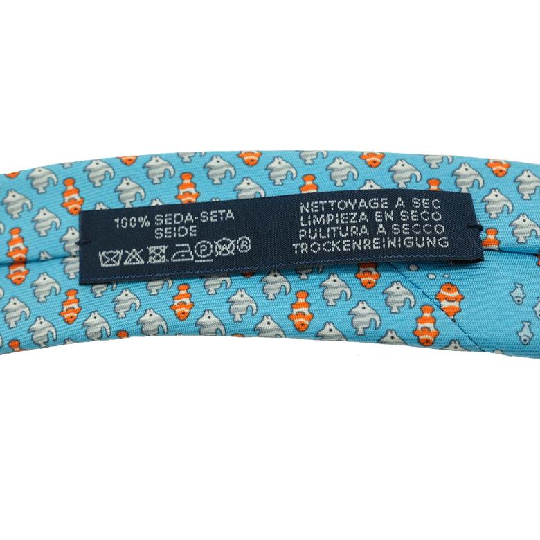 お値引き】【美品】HERMES エルメス ネクタイ フィッシュ 魚 シルク100