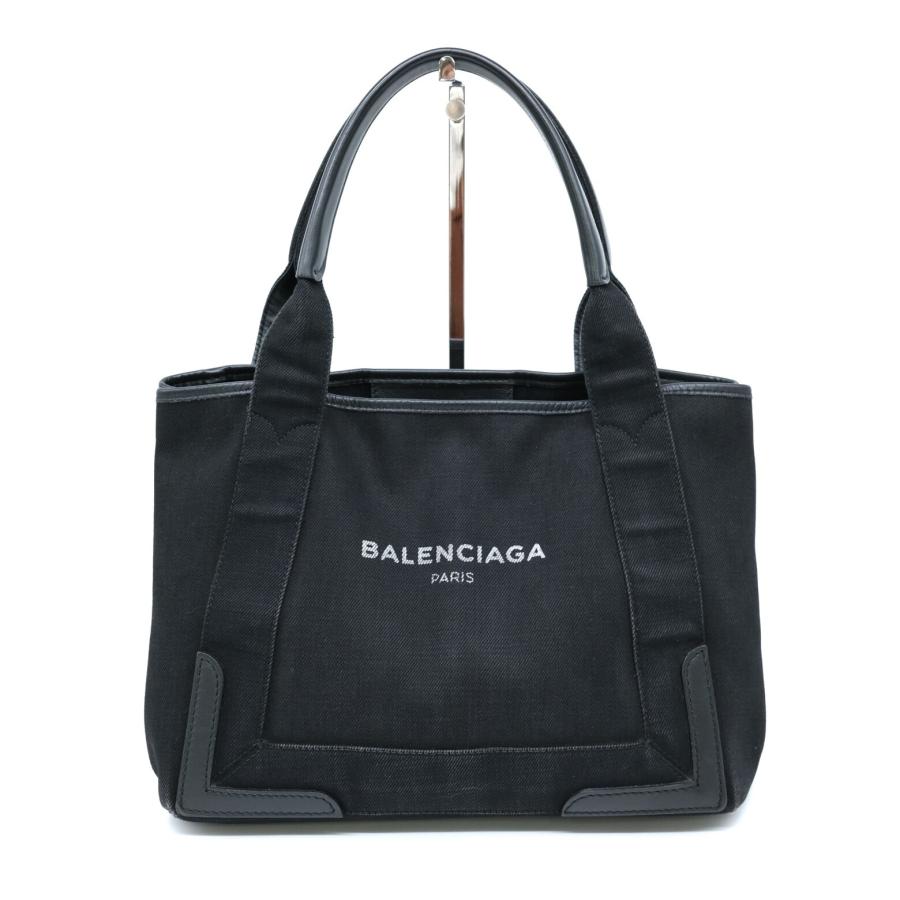 【お値引き】BALENCIAGA バレンシアガ ネイビー カバス トート ハンドバッグ デニム ブラック 黒 339933 |  | 01