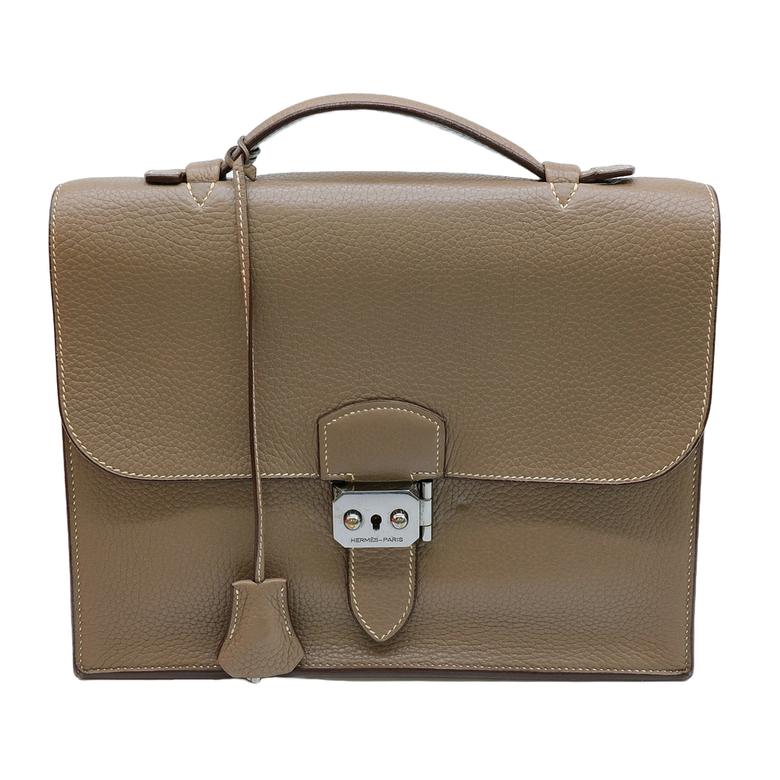 【お値引き】HERMES エルメス サックアデペッシュ 27 ビジネスバッグ ブリーフケース トリヨンクレマンス エトゥープ グレージュ |  | 01