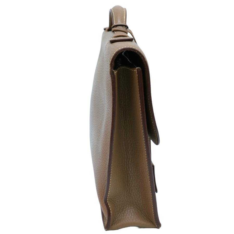 【お値引き】HERMES エルメス サックアデペッシュ 27 ビジネスバッグ ブリーフケース トリヨンクレマンス エトゥープ グレージュ |  | 02