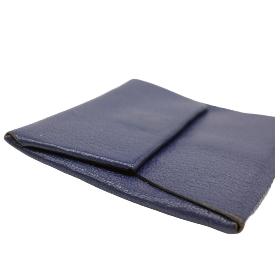 【お値引き】HERMES エルメス バスティア コインケース 財布 ヴォースイフト レザー パープル ネイビー 紺 #C |  | 02