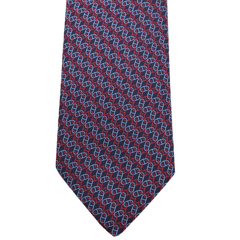 【お値引き】【未使用品】HERMES エルメス ネクタイ シェーヌダンクル ネクタイ シルク ネイビー 紺 |  | 02