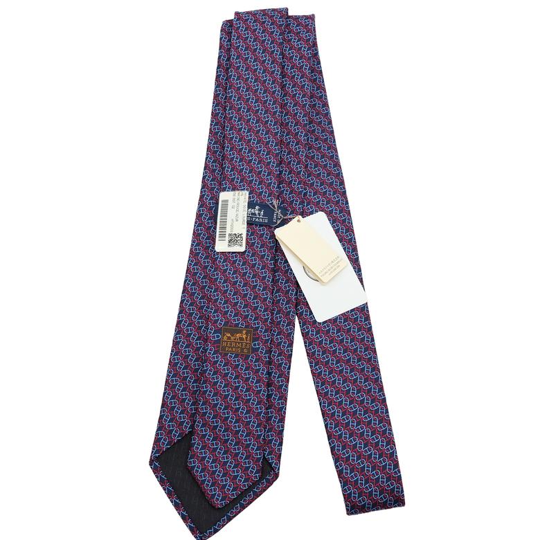 【お値引き】【未使用品】HERMES エルメス ネクタイ シェーヌダンクル ネクタイ シルク ネイビー 紺 |  | 03