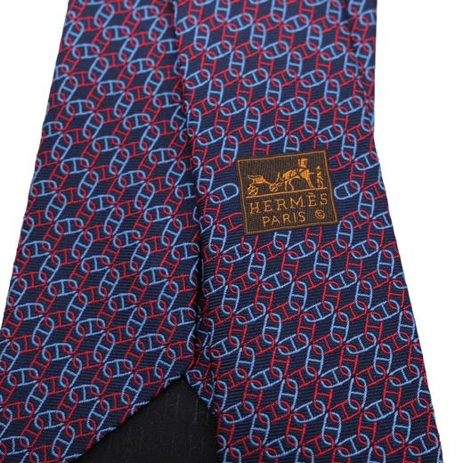 【お値引き】【未使用品】HERMES エルメス ネクタイ シェーヌダンクル ネクタイ シルク ネイビー 紺 |  | 04