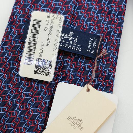 【お値引き】【未使用品】HERMES エルメス ネクタイ シェーヌダンクル ネクタイ シルク ネイビー 紺 |  | 05