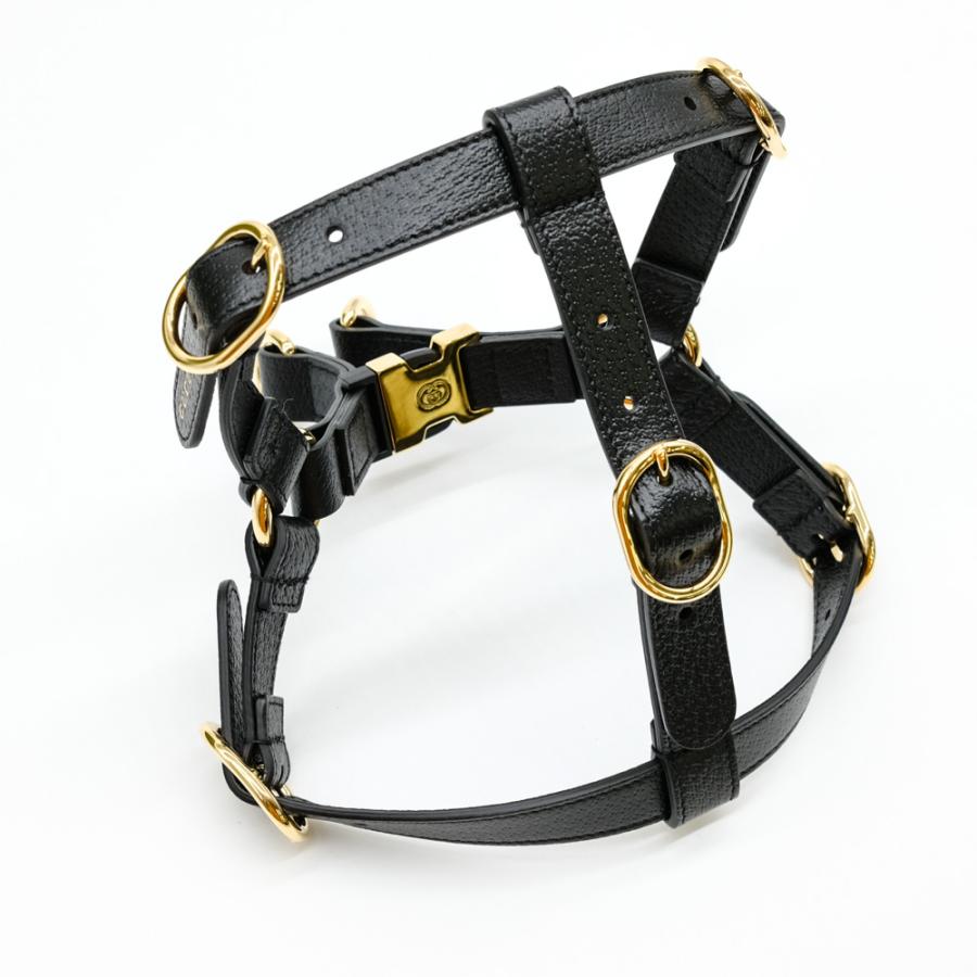 【お値引き】【未使用品】 GUCCI グッチ インターロッキングG ドッグ ハーネス 愛犬 ＃S レザー ブラック 黒 692963 箱付 |  | 03