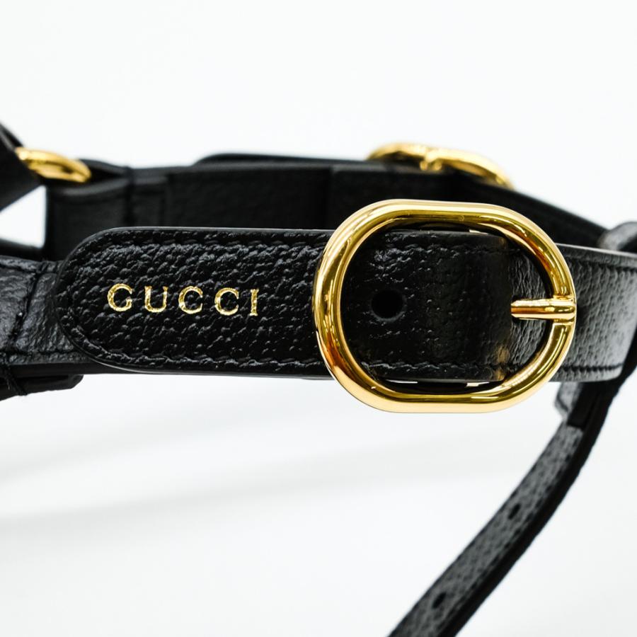 【お値引き】【未使用品】 GUCCI グッチ インターロッキングG ドッグ ハーネス 愛犬 ＃S レザー ブラック 黒 692963 箱付 |  | 04