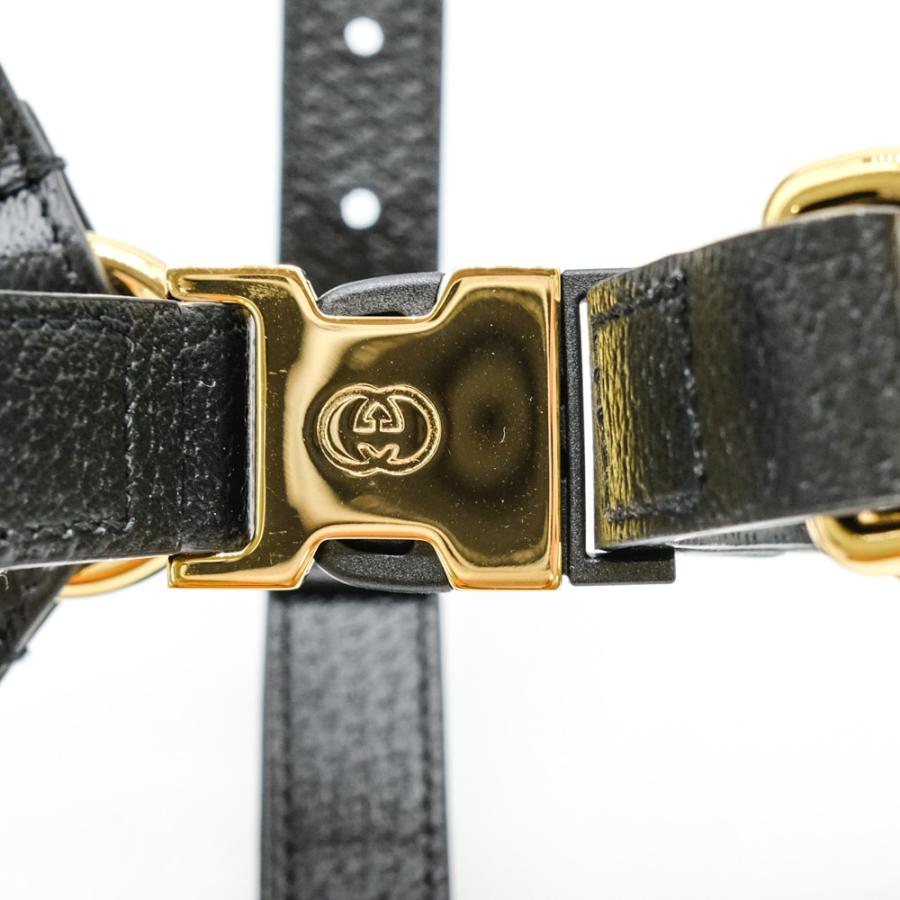 【お値引き】【未使用品】 GUCCI グッチ インターロッキングG ドッグ ハーネス 愛犬 ＃S レザー ブラック 黒 692963 箱付 |  | 07