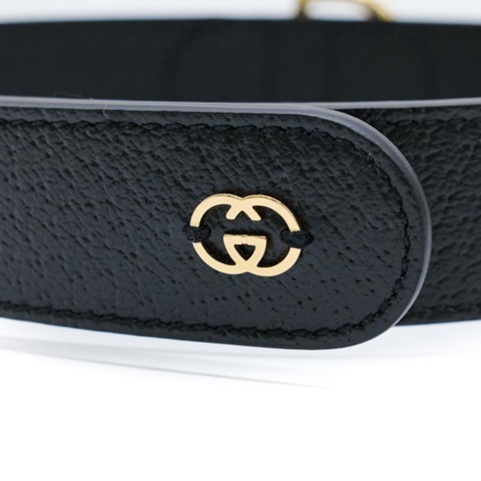 【お値引き】【未使用品】 GUCCI グッチ インターロッキングG ラージ ペット 愛犬 首輪 ＃L レザー ブラック 黒 695256 箱付 |  | 03