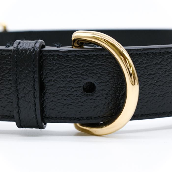 【お値引き】【未使用品】 GUCCI グッチ インターロッキングG ラージ ペット 愛犬 首輪 ＃L レザー ブラック 黒 695256 箱付 |  | 04