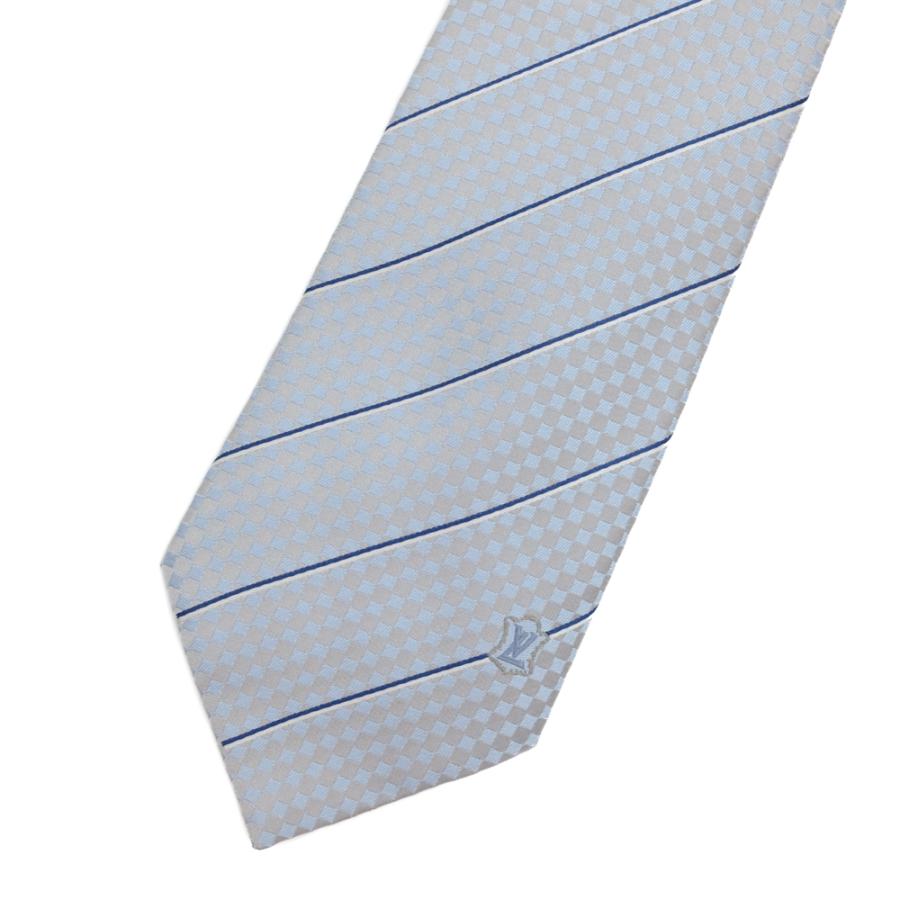 【お値引き】【未使用品】LOUIS VUITTON ルイヴィトン ネクタイ エク クラヴァット ブルーシエル グレー シルク100％ M78756 |  | 01