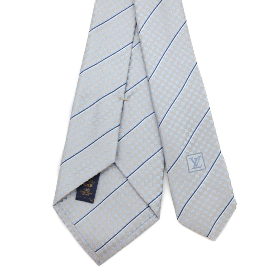 【お値引き】【未使用品】LOUIS VUITTON ルイヴィトン ネクタイ エク クラヴァット ブルーシエル グレー シルク100％ M78756 |  | 02