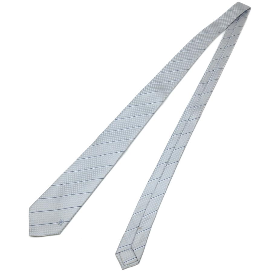【お値引き】【未使用品】LOUIS VUITTON ルイヴィトン ネクタイ エク クラヴァット ブルーシエル グレー シルク100％ M78756 |  | 04