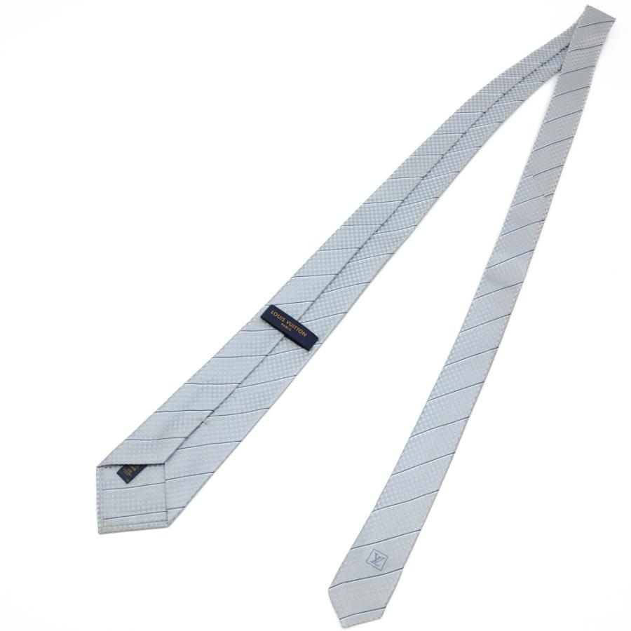 【お値引き】【未使用品】LOUIS VUITTON ルイヴィトン ネクタイ エク クラヴァット ブルーシエル グレー シルク100％ M78756 |  | 05