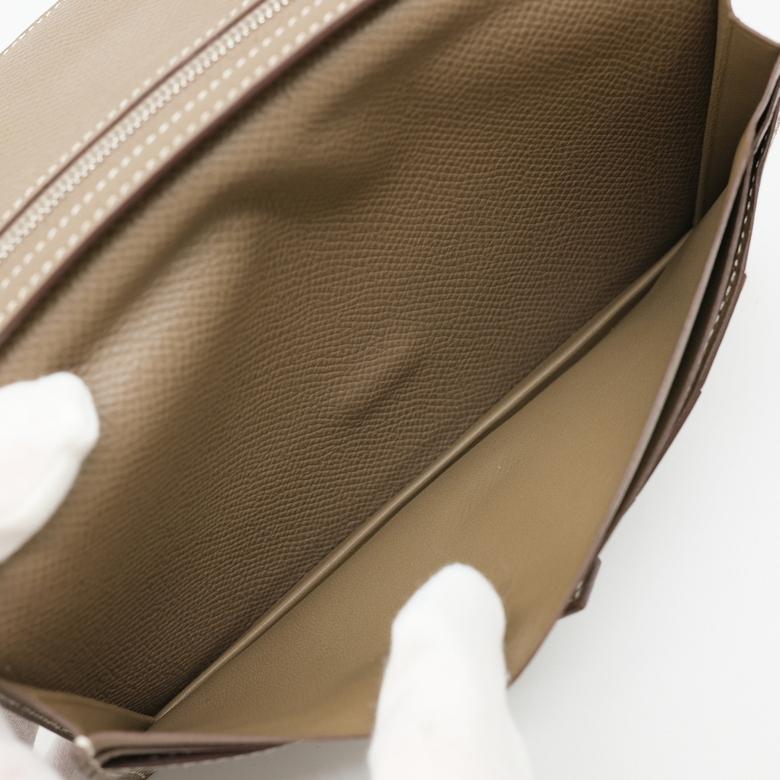 【お値引き】【美品】HERMES エルメス ベアン ベアンスフレ 長財布 ウォレット ヴォーエプソン レザー エトゥープ #D |  | 12