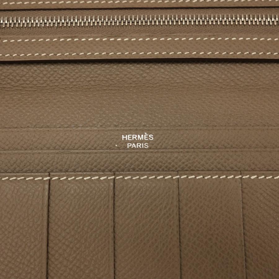 【お値引き】【美品】HERMES エルメス ベアン ベアンスフレ 長財布 ウォレット ヴォーエプソン レザー エトゥープ #D |  | 08