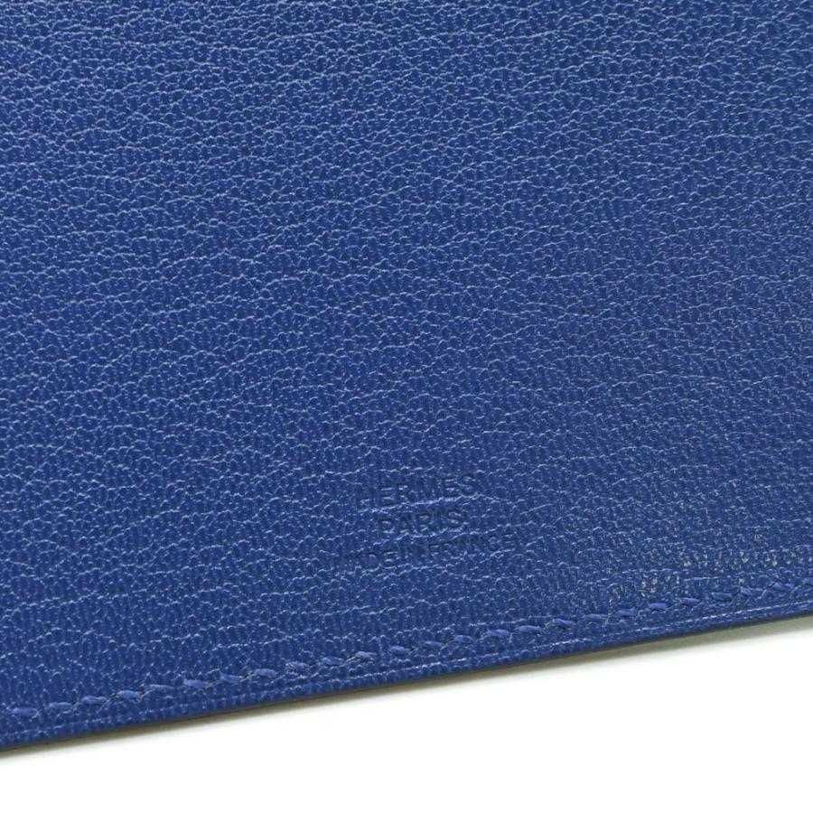 【お値引き】【未使用品】HERMES エルメス タルマック PM パスポートケース シェーブル レザー ブルー 青 ♯W |  | 03