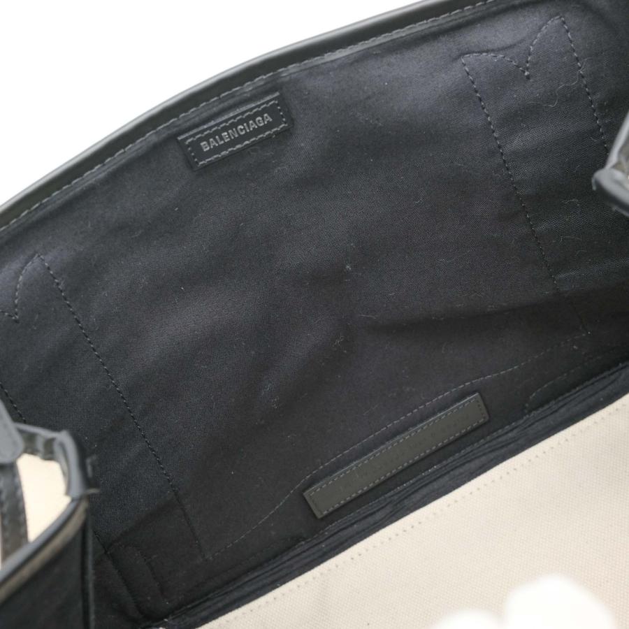 【お値引き】【未使用品】BALENCIAGA バレンシアガ ネイビーカバス S トートバッグ レザー キャンバス レディース ホワイト 339933 |  | 08