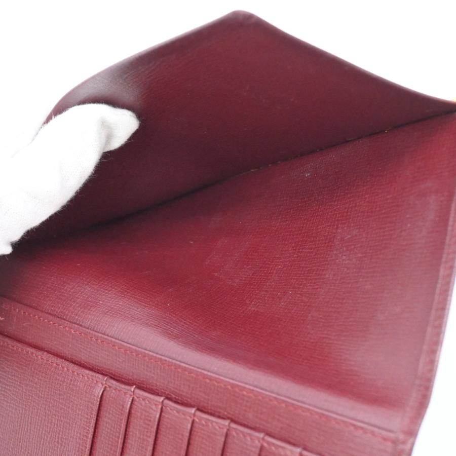 【お値引き】【美品】Cartier カルティエ マストライン 札入れ 長財布 財布 小銭入れなし ボルドー レッド レザー |  | 09