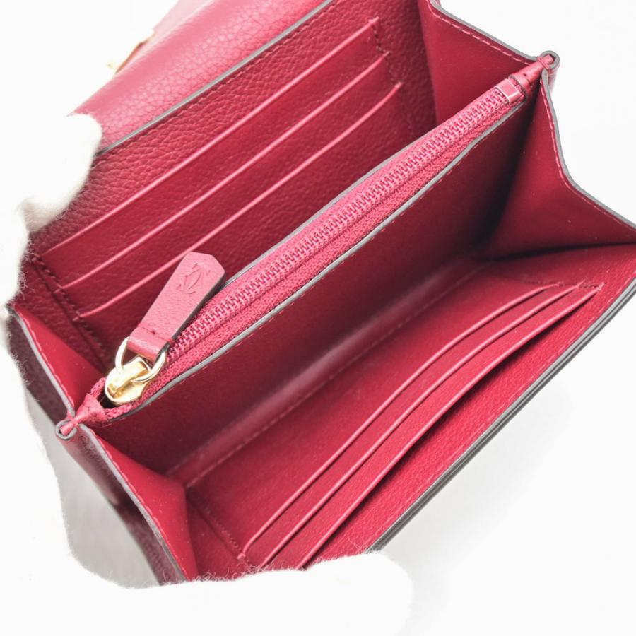 【お値引き】【美品】Cartier カルティエ C ドゥ カルティエ 財布 コンパクト ウォレット 二つ折り レザー ボルドー レッド 赤 L3001502 |  | 07