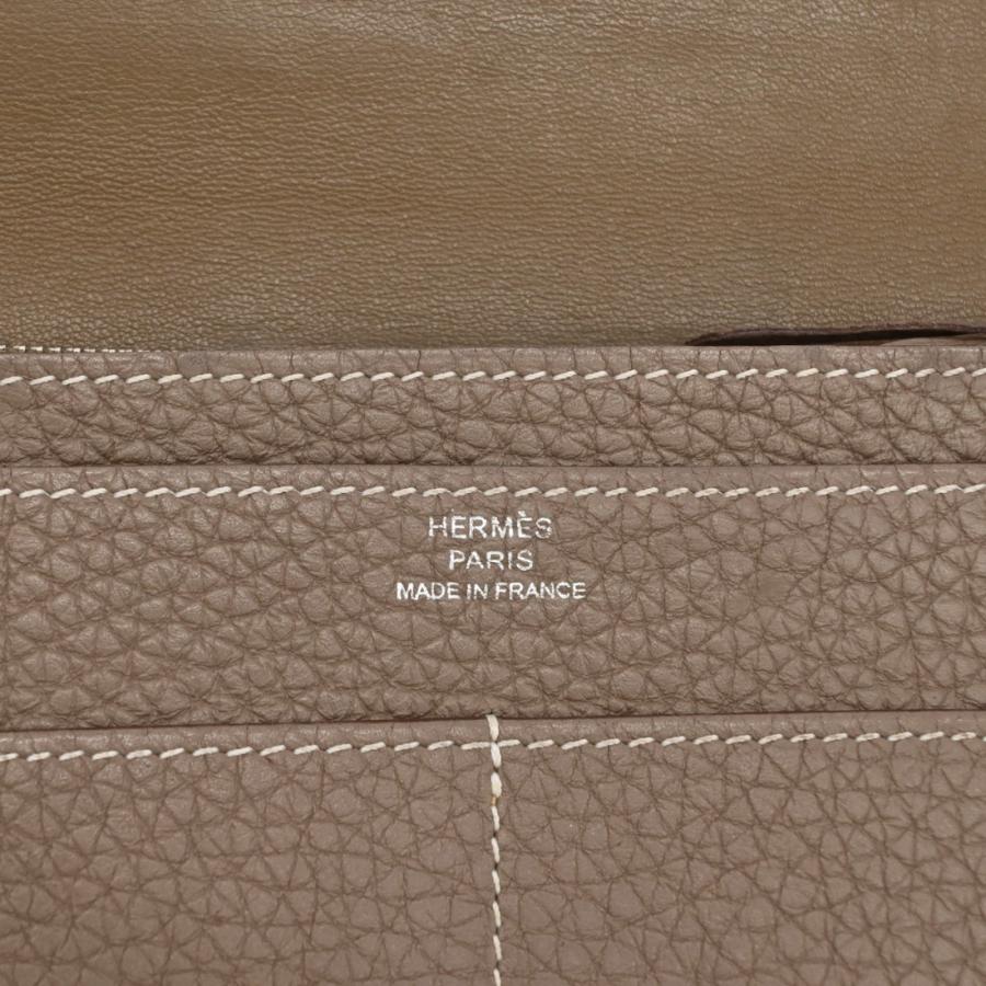【お値引き】HERMES エルメス ドゴン デュオ GM 長財布 ウォレット 二つ折り トゴ レザー エトゥープ グレージュ #□P |  | 08