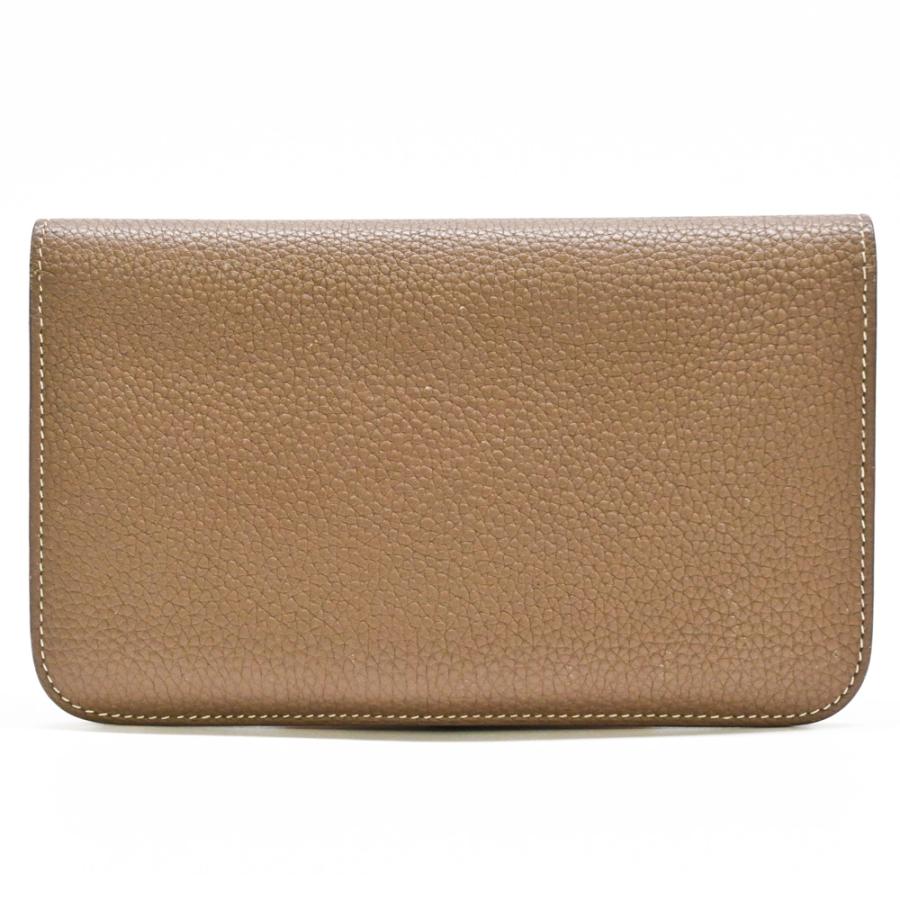 【お値引き】HERMES エルメス ドゴン デュオ GM 長財布 ウォレット トゴ レザー 二つ折り バイカラー エトゥープ グレージュ #D |  | 02