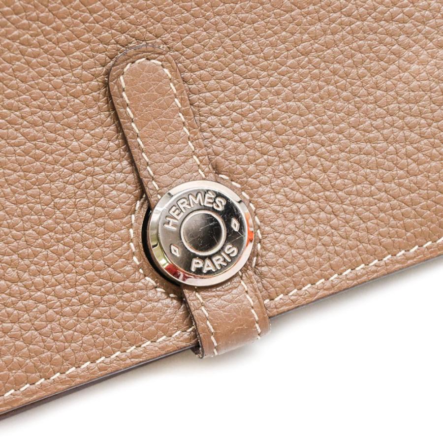 【お値引き】HERMES エルメス ドゴン デュオ GM 長財布 ウォレット トゴ レザー 二つ折り バイカラー エトゥープ グレージュ #D |  | 05