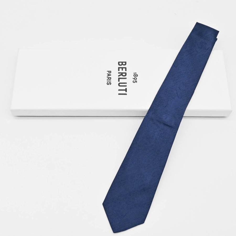 BERLUTI ベルルッティ　ネクタイ　カリグラフィ　スーツ　ダークブルー BERLUTI ダークブルー ネクタイ BERLUTI ベルルッティ ネクタイ