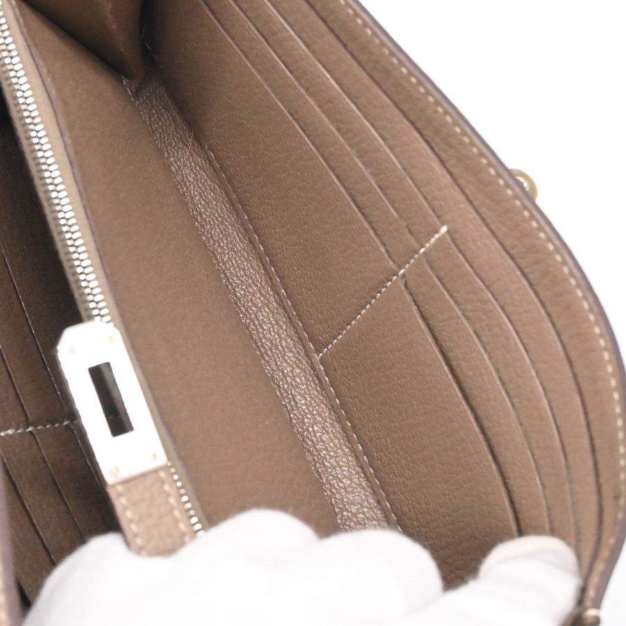【お値引き】HERMES エルメス ケリーウォレット 長財布 シェーブル レザー エトゥープ グレージュ レディース ♯□Uの画像