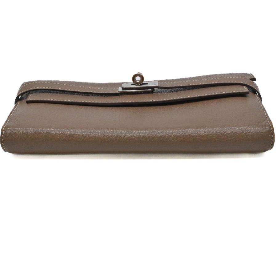 【お値引き】HERMES エルメス ケリーウォレット 長財布 シェーブル レザー エトゥープ グレージュ レディース ♯□Uの画像