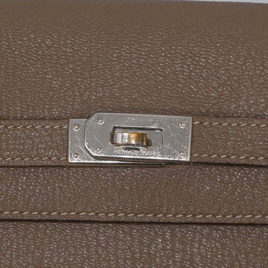 【お値引き】HERMES エルメス ケリーウォレット 長財布 シェーブル レザー エトゥープ グレージュ レディース ♯□Uの画像