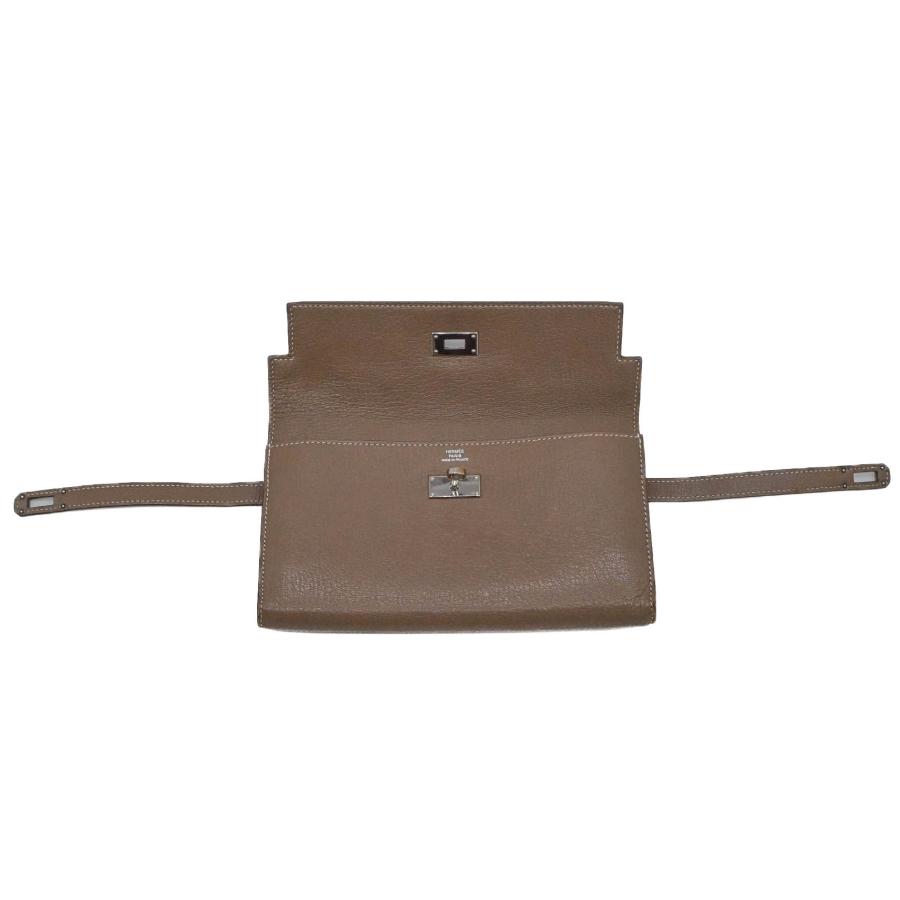 【お値引き】HERMES エルメス ケリーウォレット 長財布 シェーブル レザー エトゥープ グレージュ レディース ♯□Uの画像