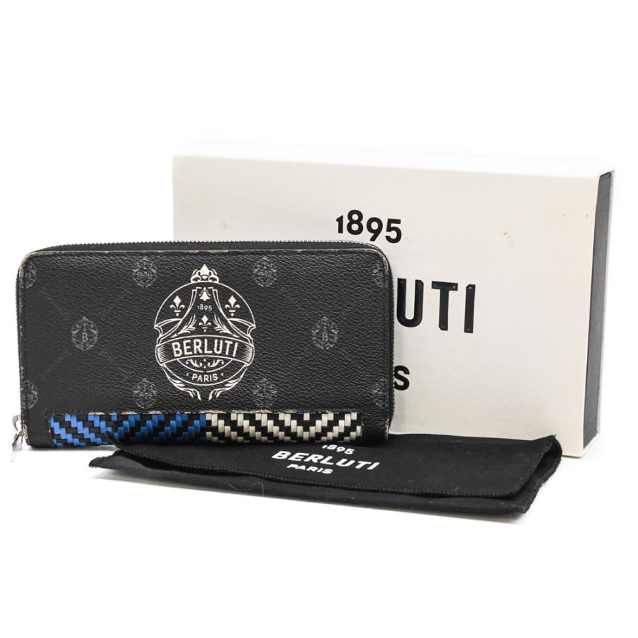 ベルルッティ イタウバ ビッグクレスト　長財布　ラウンド　ブラック　レザー　黒 お値引き】Berluti ベルルッティ イタウバ ビッグクレスト ジップ