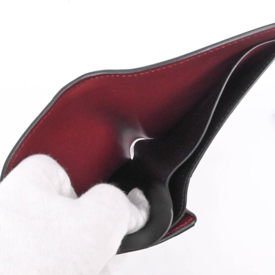 【お値引き】【未使用】Cartier カルティエ ルイ カルティエ 財布 札入れ ウォレット 二つ折り パスケース レザー ブラック 黒 ボルドー レッド 赤 メンズ |  | 12