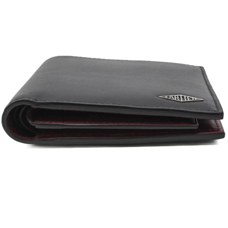 【お値引き】【未使用】Cartier カルティエ ルイ カルティエ 財布 札入れ ウォレット 二つ折り パスケース レザー ブラック 黒 ボルドー レッド 赤 メンズ |  | 05