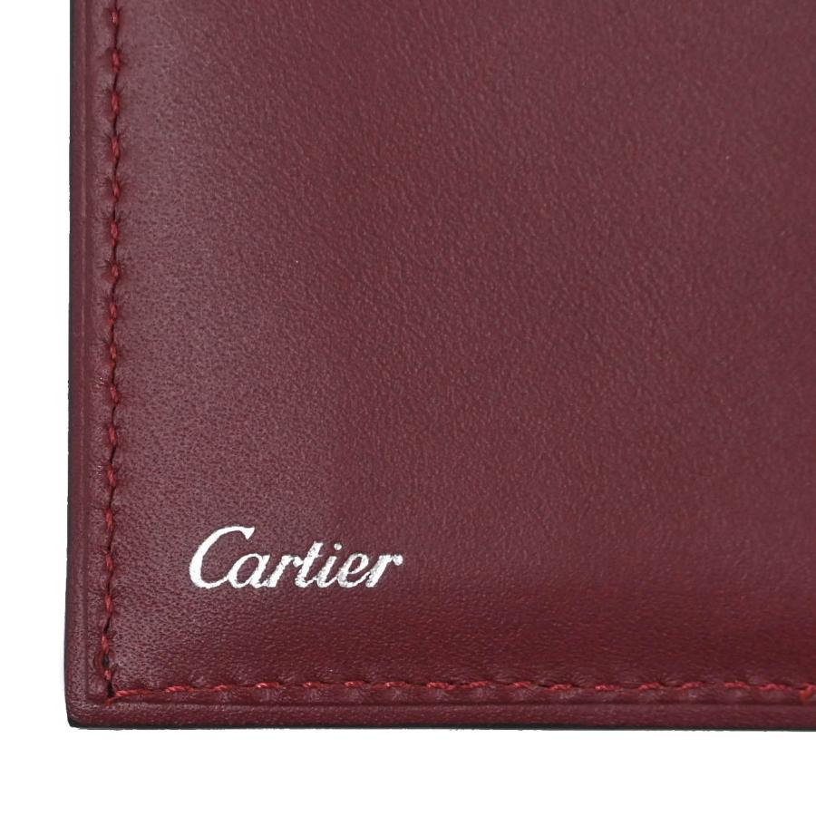 【お値引き】【未使用】Cartier カルティエ ルイ カルティエ 財布 札入れ ウォレット 二つ折り パスケース レザー ブラック 黒 ボルドー レッド 赤 メンズ |  | 09