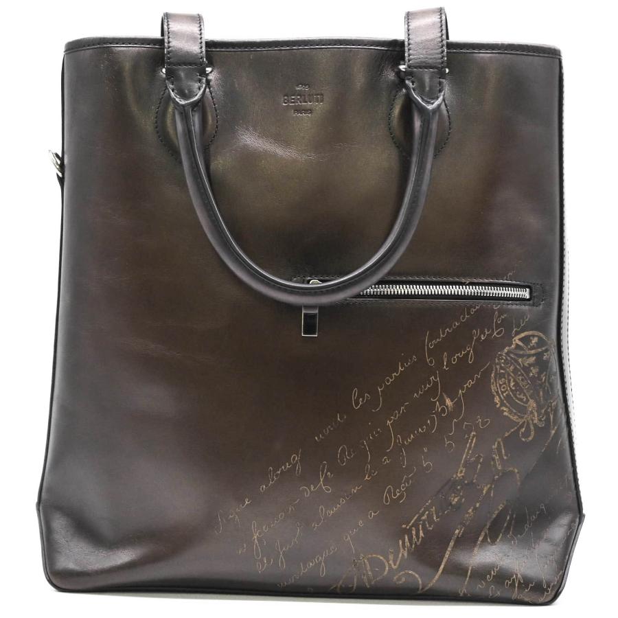 【美品】ベルルッティ カリグラフィ ビジネスバッグ 本革　ハンドバッグ　メンズ Berluti ベルルッティ トゥジュール バーティカル スクリットレザー