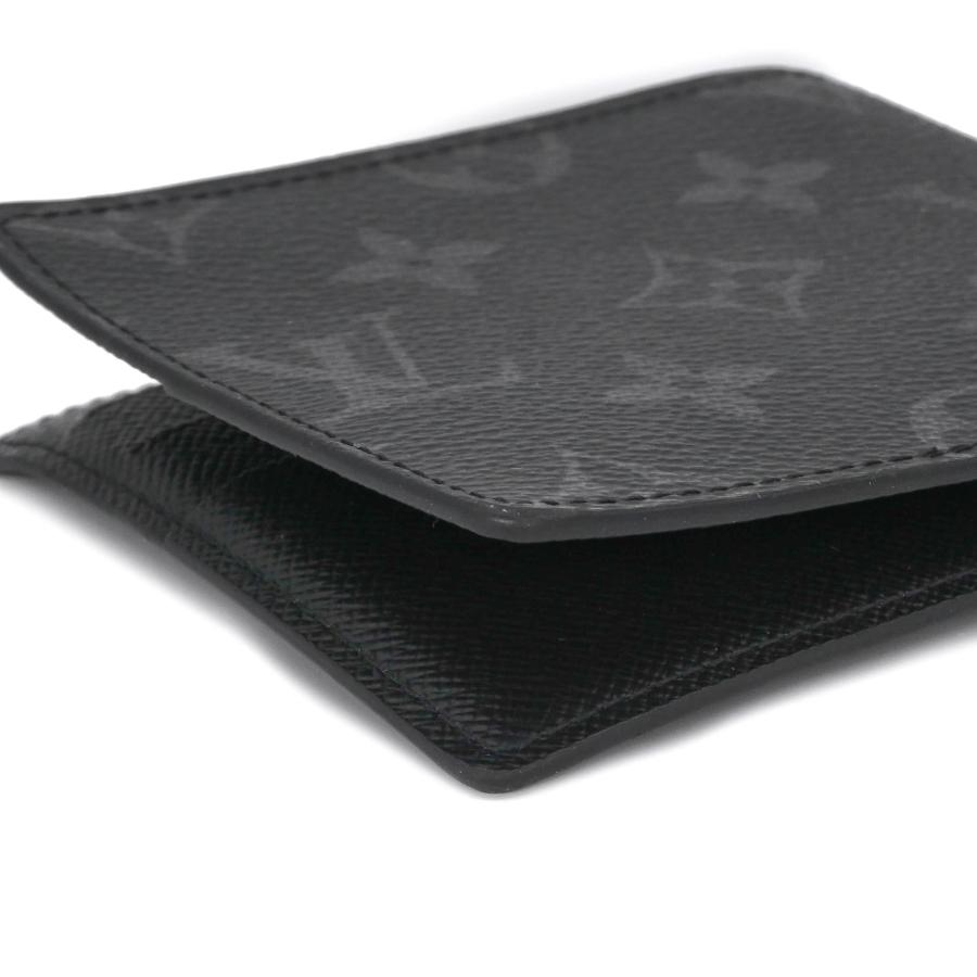 【美品】LOUIS VUITTON ヴィトン モノグラムエクリプス ポルトフォイユパンス M62480 コンパクトウォレット ブラック  メンズ マネークリップ イニシャルあり |  | 07