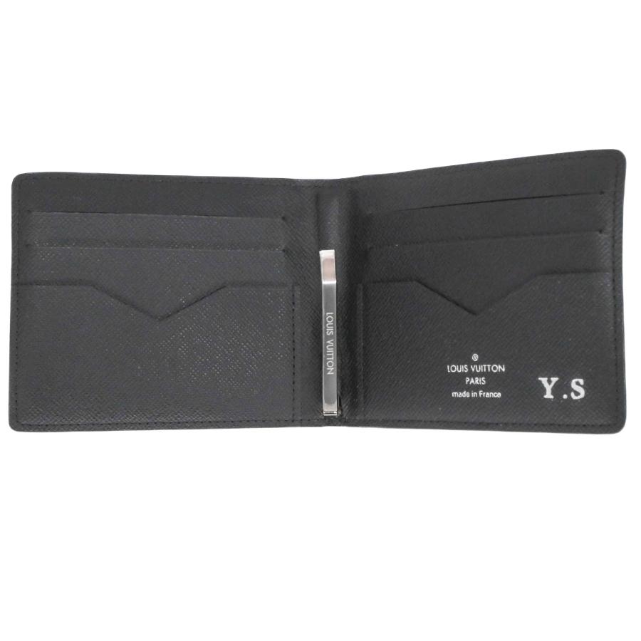 【美品】LOUIS VUITTON ヴィトン モノグラムエクリプス ポルトフォイユパンス M62480 コンパクトウォレット ブラック  メンズ マネークリップ イニシャルあり |  | 08