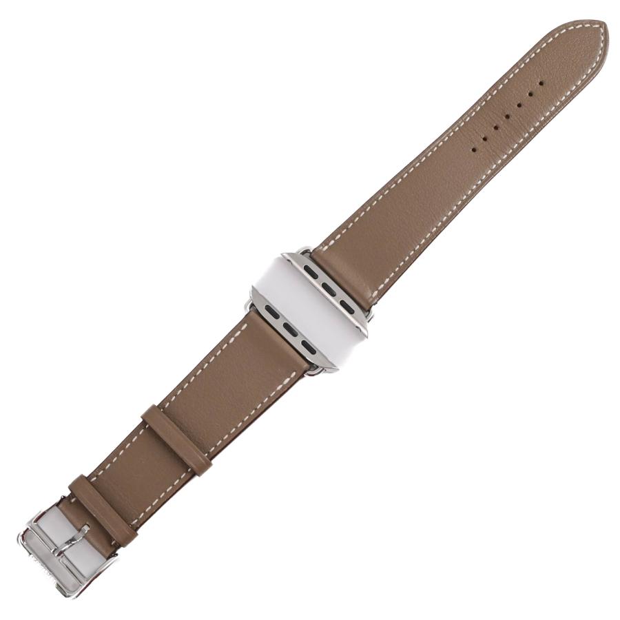 【美品】HERMES エルメス applewatch アップルウォッチ用ベルト シンプルトゥール  46mm ヴォースイフト エトゥーブ グレージュ #U |  | 01