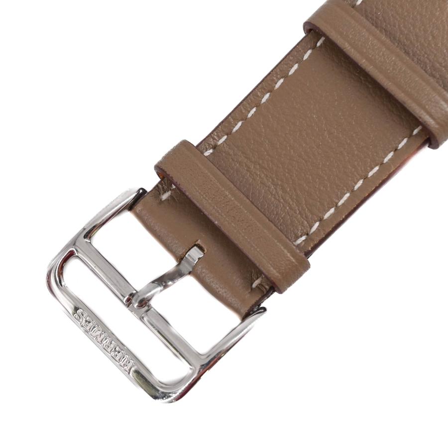 【美品】HERMES エルメス applewatch アップルウォッチ用ベルト シンプルトゥール  46mm ヴォースイフト エトゥーブ グレージュ #U |  | 02
