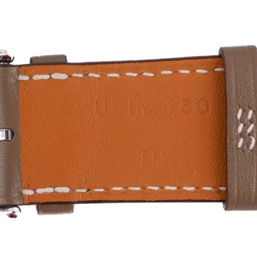 【美品】HERMES エルメス applewatch アップルウォッチ用ベルト シンプルトゥール  46mm ヴォースイフト エトゥーブ グレージュ #U |  | 07