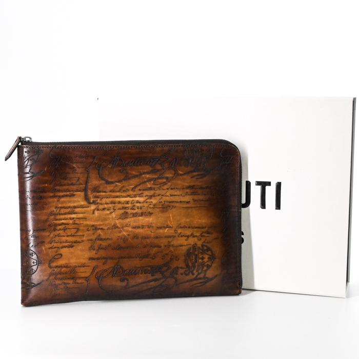 ベルルッティ クラッチバッグ カリグラフィ ニノGM レザー ナイロン